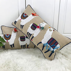 The Three Amigos Alpaca Lumbar Pillow Cover