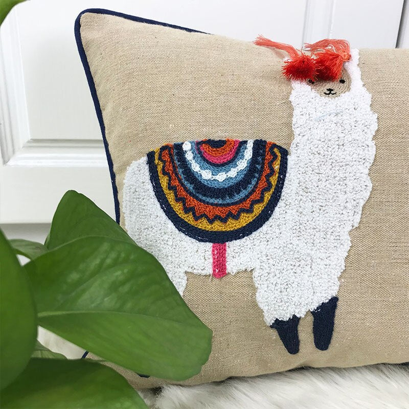 The Three Amigos Alpaca Lumbar Pillow Cover