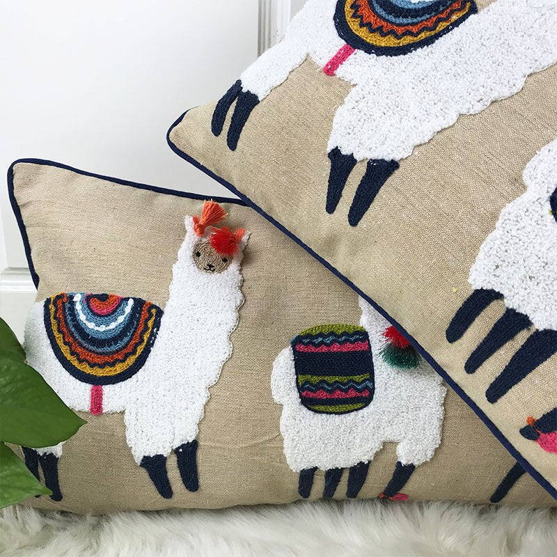 The Three Amigos Alpaca Lumbar Pillow Cover