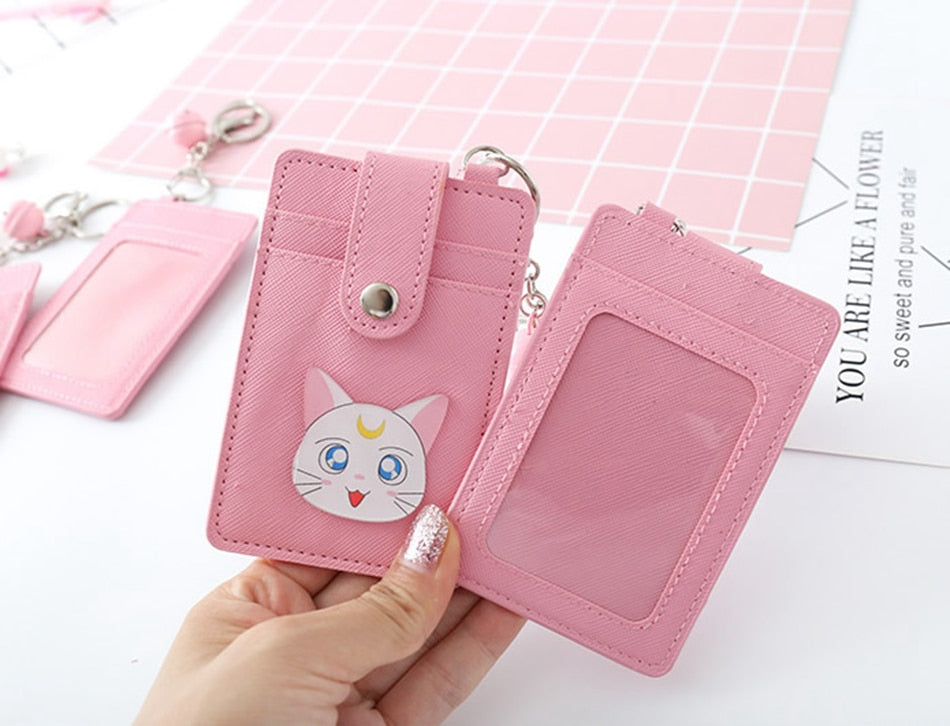 Kawaii Pink Sailor Moon Card ID Holders Bag