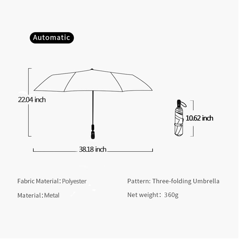 Automatischer Sonnenschutz, dreifach faltbarer Regenschirm mit süßer Katzenklaue