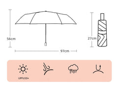 Automatischer Sonnenschutz, dreifach faltbarer Regenschirm mit süßer Katzenklaue