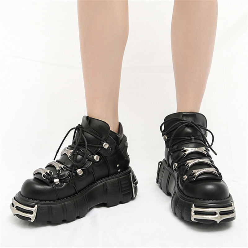 Zapatos deportivos con plataforma estilo punk para mujer