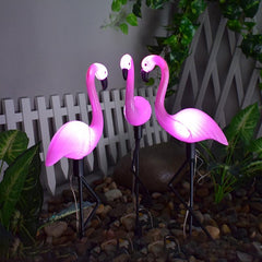 Solar Power Flamingo Garden Lamp