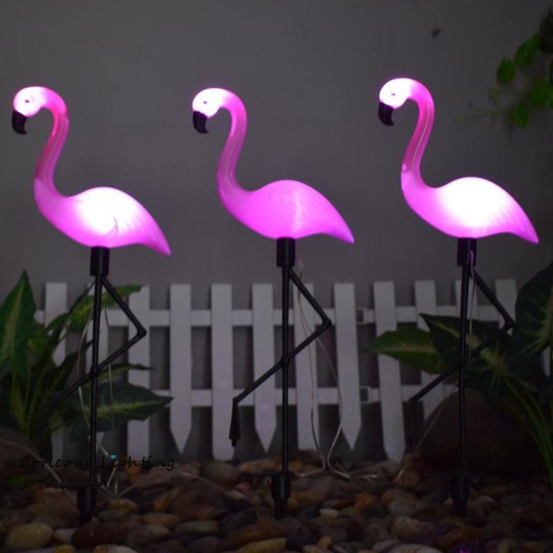 Solar Power Flamingo Garden Lamp