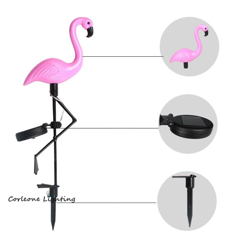 Solar Power Flamingo Garden Lamp