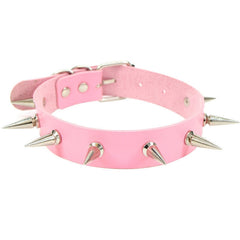 Gotische rosa Spikes-Halsketten