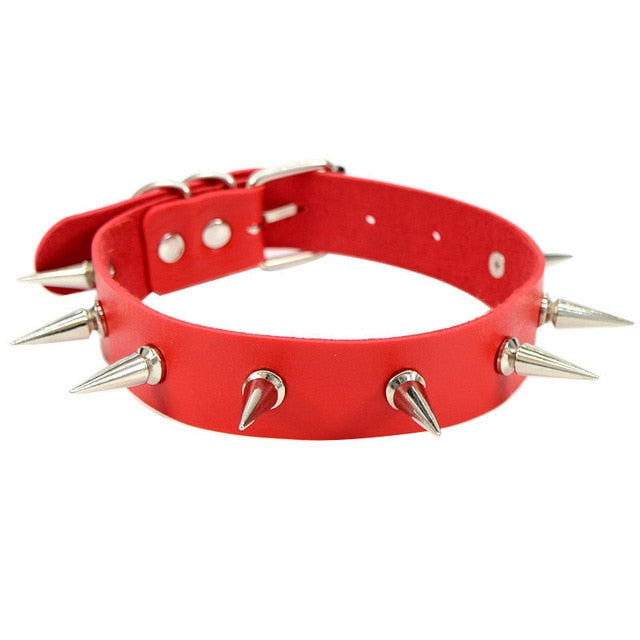 Gotische rosa Spikes-Halsketten