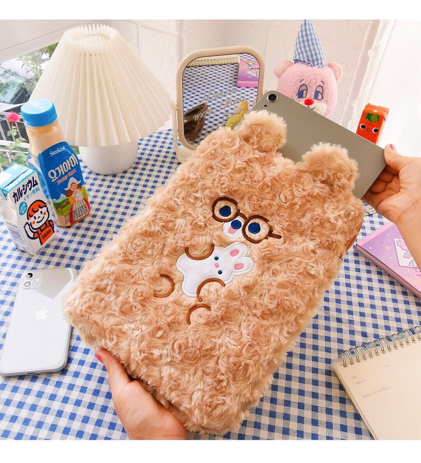 Kawaii Bear Plush Korea IPad Case