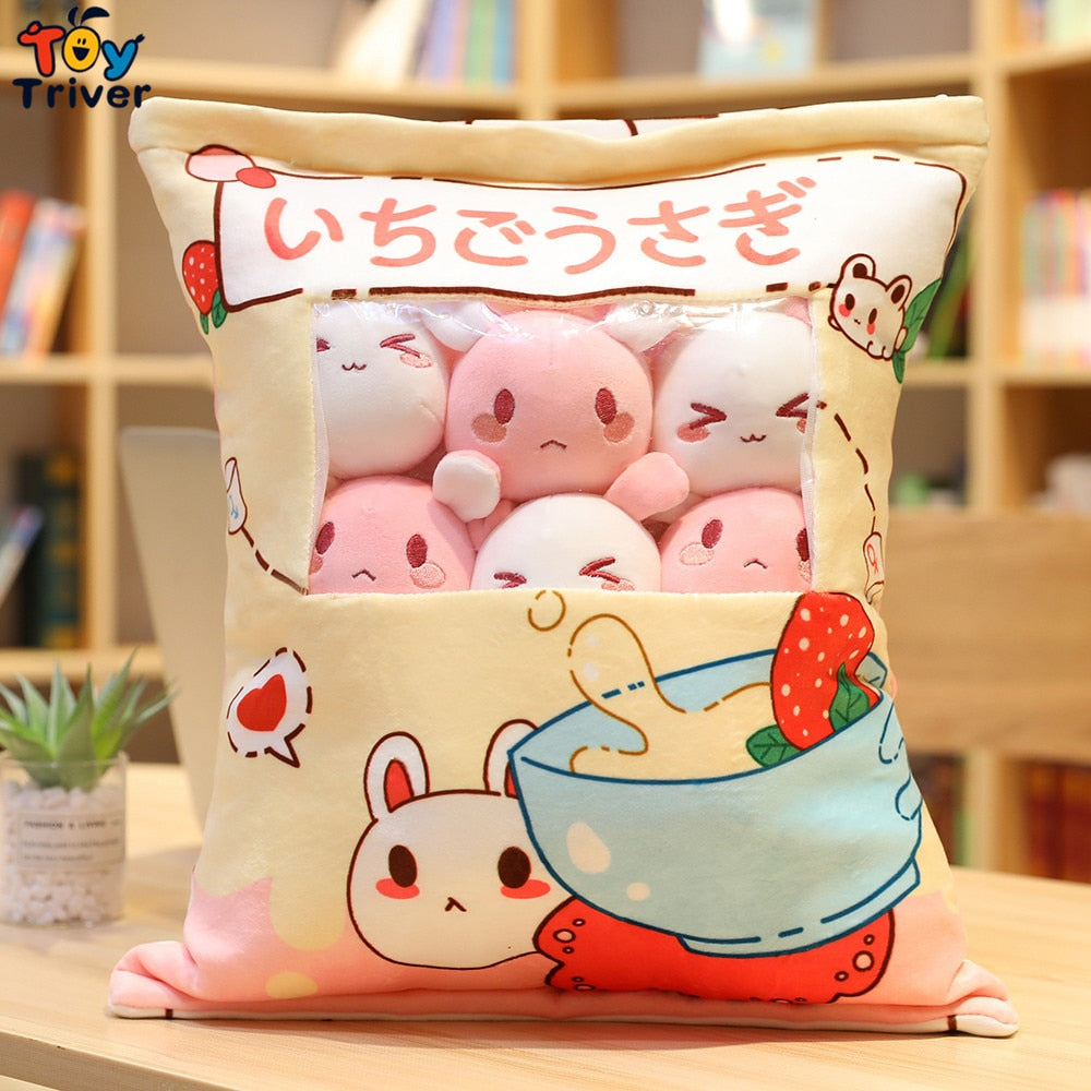 Almohada de peluche de conejo Kawaii