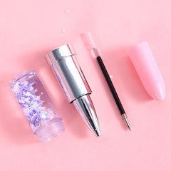 Creative Quicksand Lipstick Shape Glitter Gel Pen