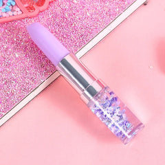 Creative Quicksand Lipstick Shape Glitter Gel Pen