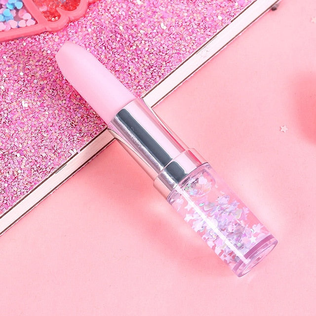 Creative Quicksand Lipstick Shape Glitter Gel Pen