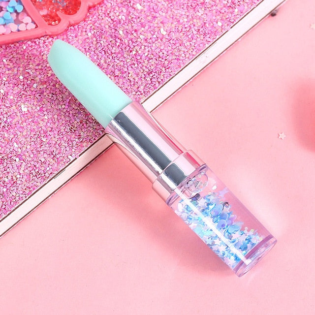 Creative Quicksand Lipstick Shape Glitter Gel Pen