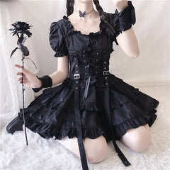 Vestido negro gótico lolita punk