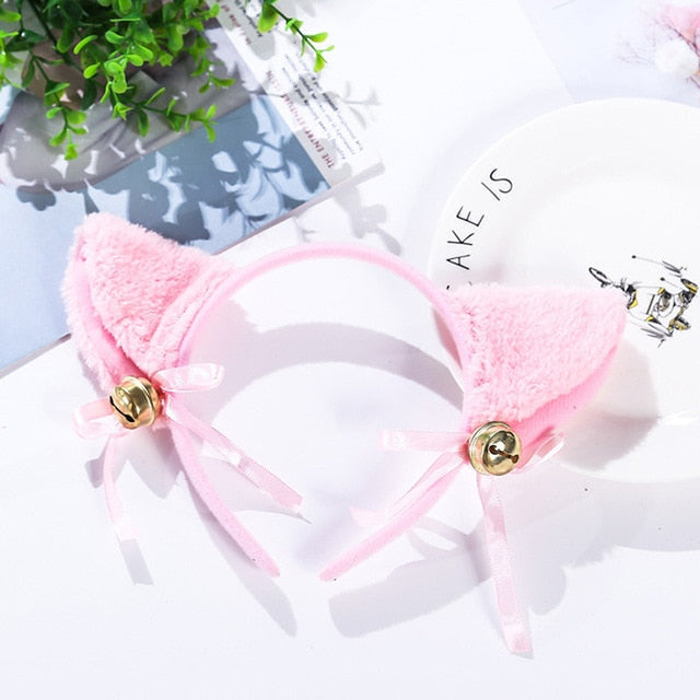 Cat Ear Bow Tie Bell Headwear