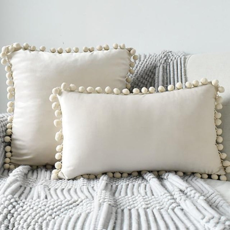 The Luxe Pom Pom Velvet Pillow Cover