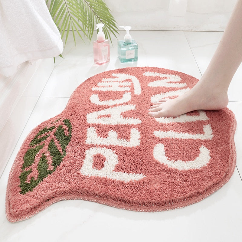 Cute Peach Lemon Bathroom Rugs and Mat