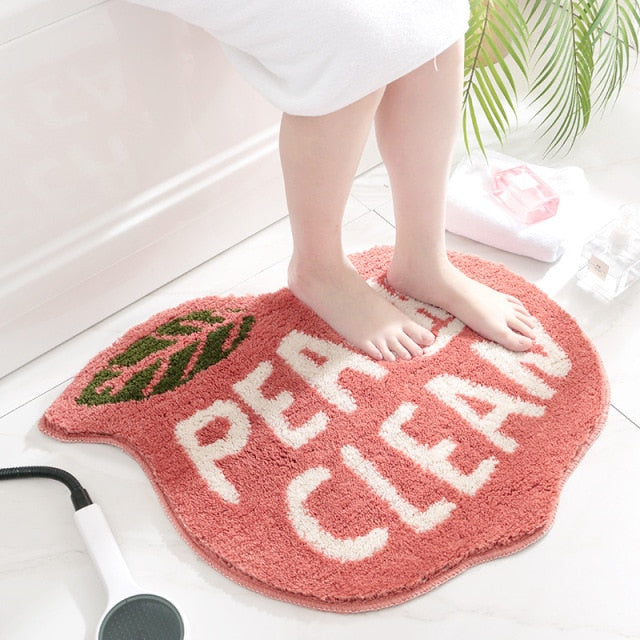 Cute Peach Lemon Bathroom Rugs and Mat