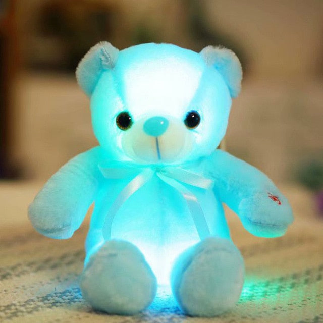 Juguete de peluche con osito de peluche colorido y brillante