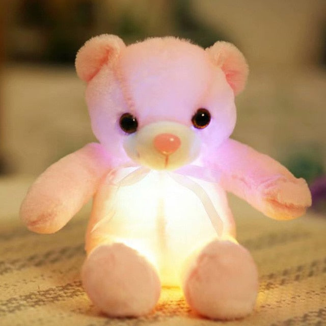 Juguete de peluche con osito de peluche colorido y brillante