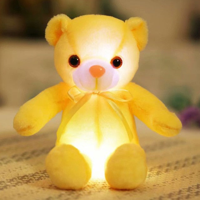 Juguete de peluche con osito de peluche colorido y brillante