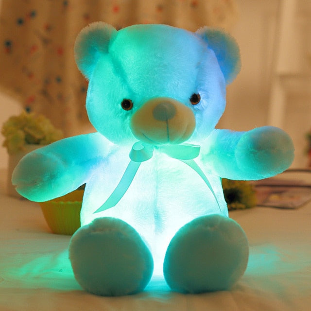 Juguete de peluche con osito de peluche colorido y brillante