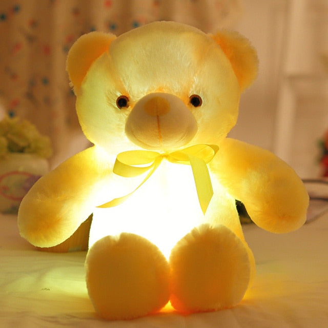 Juguete de peluche con osito de peluche colorido y brillante