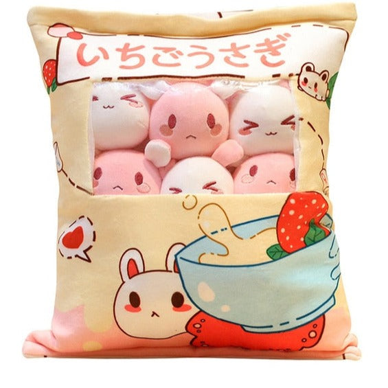 Almohada de peluche de conejo Kawaii