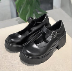 Zapatos de estudiante japoneses Mary Jane con plataforma JK