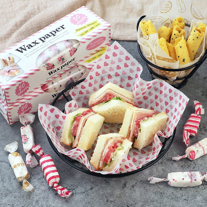 Süßes Wachspapier, Fettpapier in Lebensmittelqualität