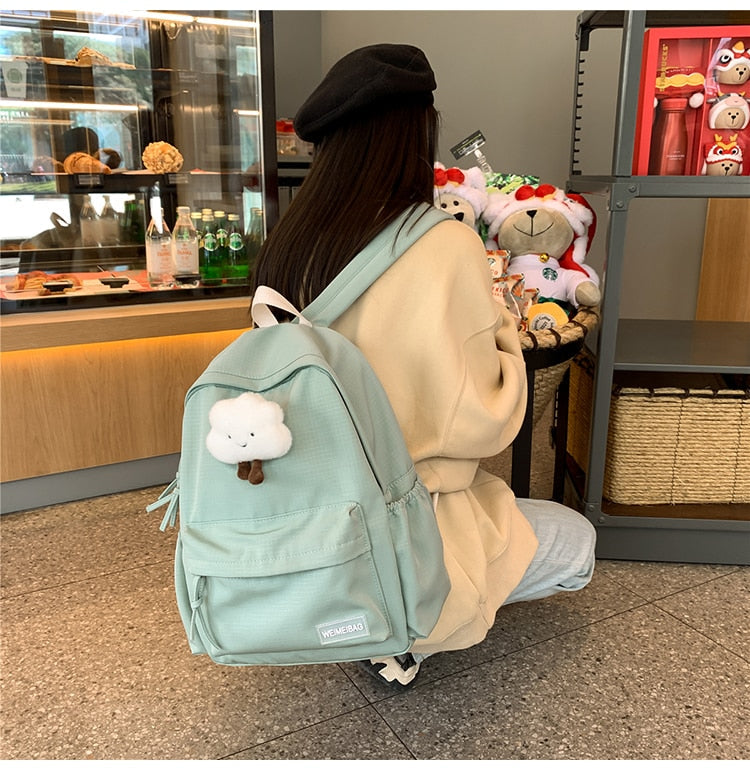 Cute Cloud Doll Student Backpack