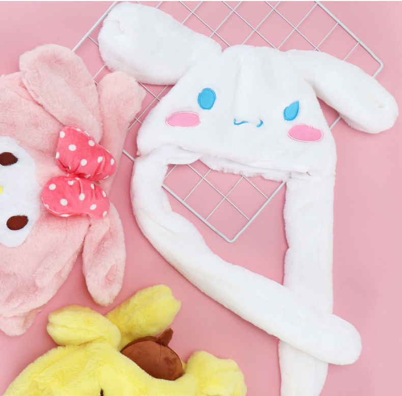 Kawaii Plush Bunny Hat Moving Ears Up Gift