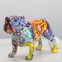 ArtZ®  English Bulldog Graffiti Painted Statue