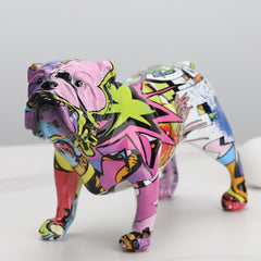 ArtZ®  English Bulldog Graffiti Painted Statue