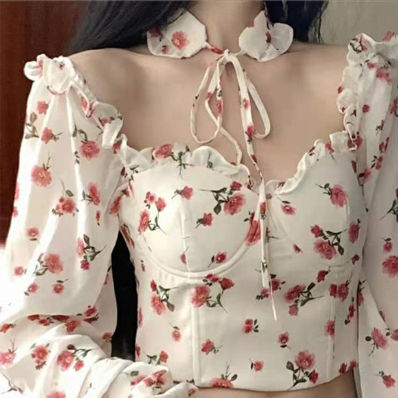 Floral Print Chiffon Blouse