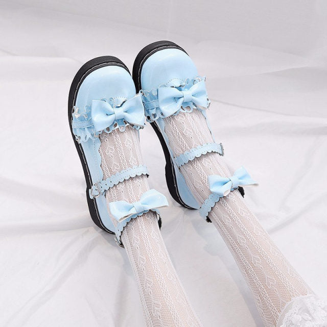 Cute Cross Straps Bow Mary Jane Shoes