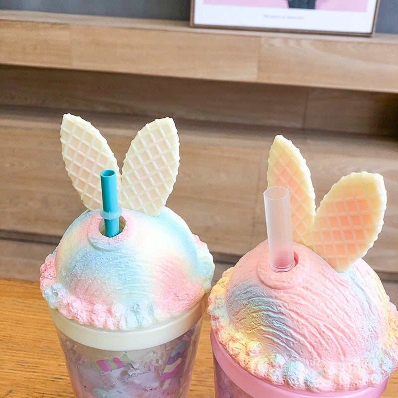 Gradient Kawaii Bunny Ears Water Cup