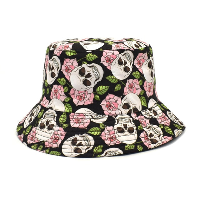 Harajuku Totenkopf-Rosen-Fischerhut