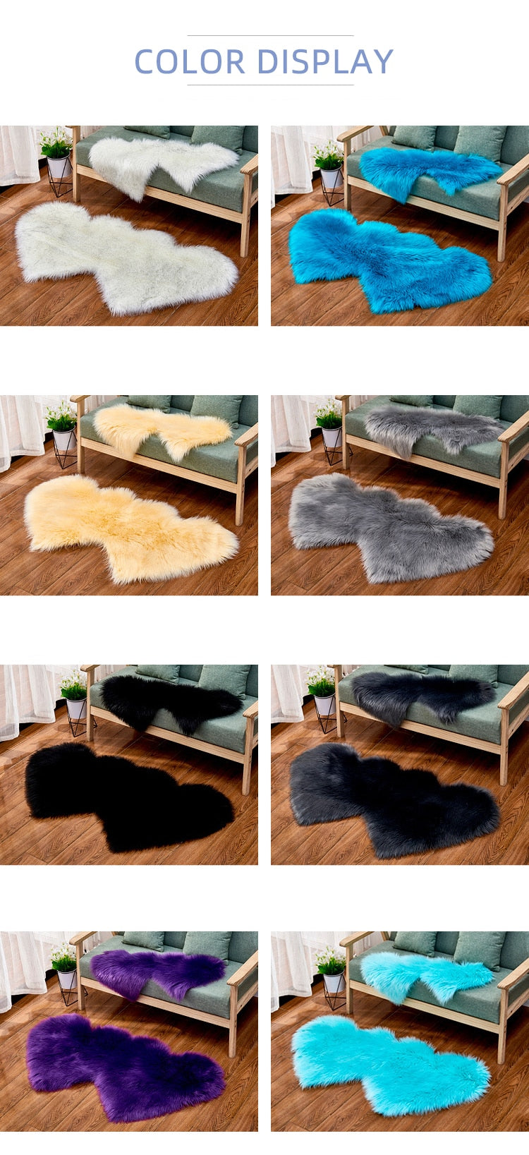 Heart Faux Fur Fluffy Carpet Rugs