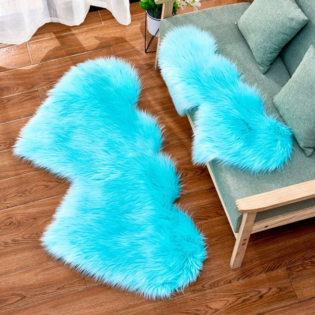 Heart Faux Fur Fluffy Carpet Rugs