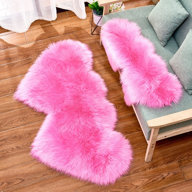 Heart Faux Fur Fluffy Carpet Rugs