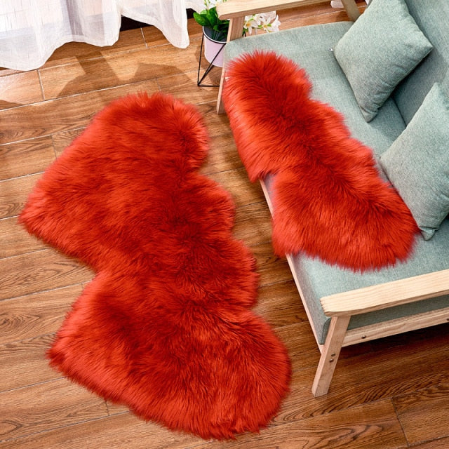 Heart Faux Fur Fluffy Carpet Rugs