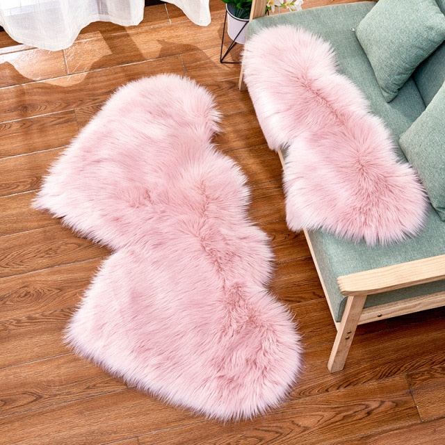 Heart Faux Fur Fluffy Carpet Rugs