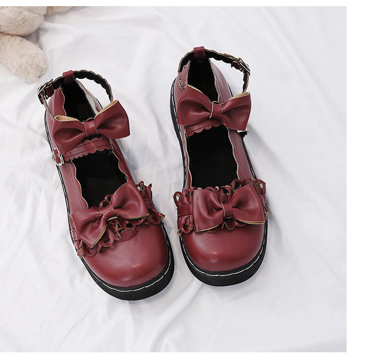 Cute Cross Straps Bow Mary Jane Shoes