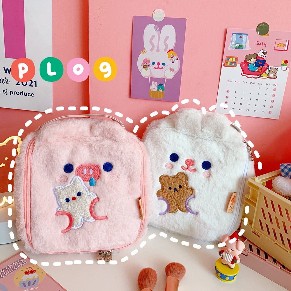 Kpop Make Up Cute Plush Storage Bag