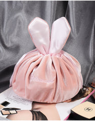 Kawaii Rabbit Ear Flannel Lazy Cosmetic Bag