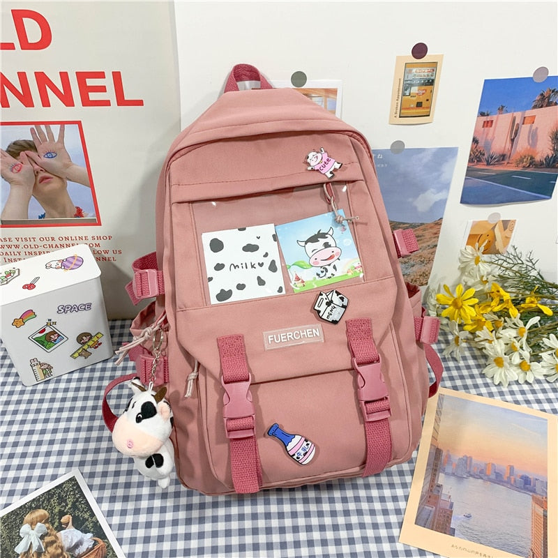 Kawaii Cow Toy Girls Harajuku Backpack