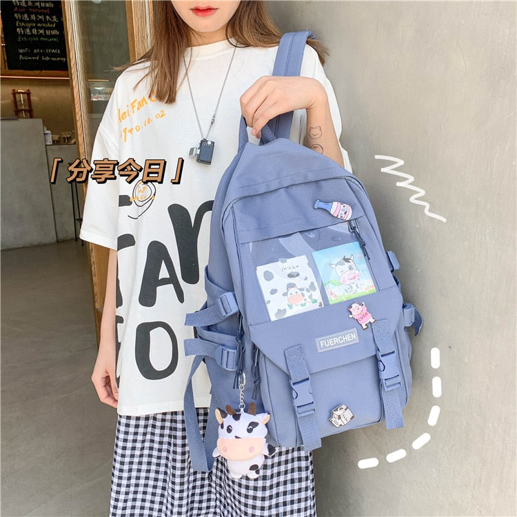 Kawaii Cow Toy Girls Harajuku Backpack