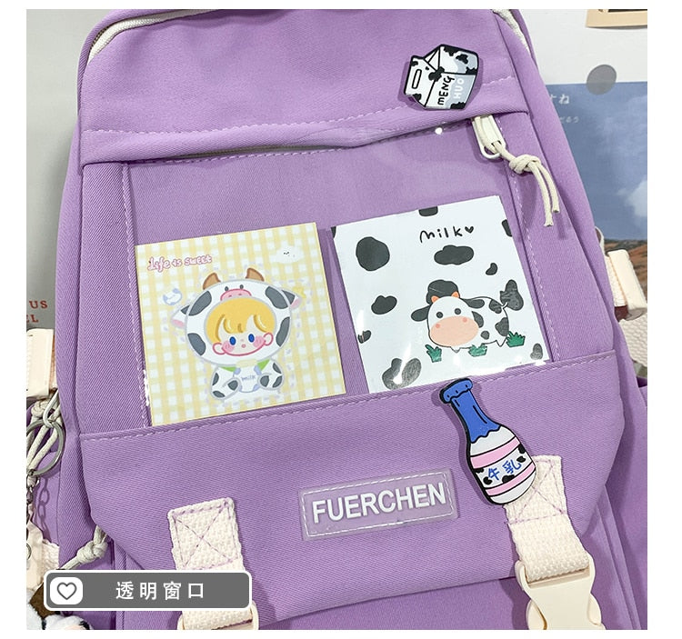 Kawaii Cow Toy Girls Harajuku Backpack